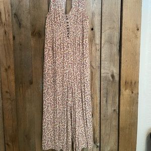 American Eagle Gaucho Pant Jumpsuit Floral Print Large